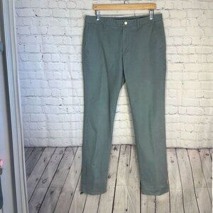 Bonobos Mens Khaki Slim Green Chino  Pants W34 L34